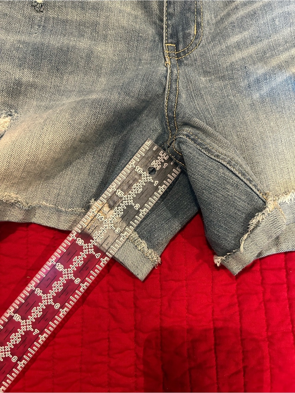 Mossimo Supply Co. Light Blue Distressed Rolled Hem Denim Shorts - Picture 2 of 4